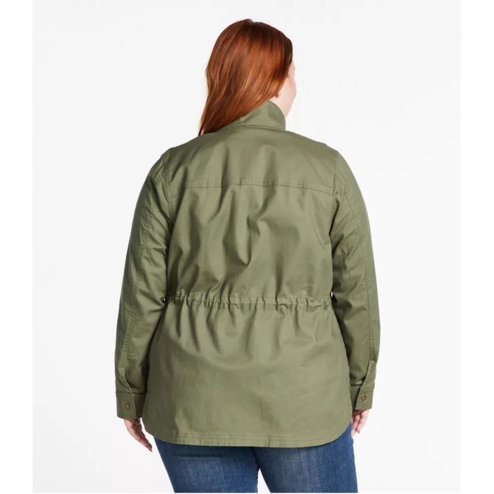 LL Bean BeanFlex Utility Jacket Womens Size 2X Deep Olive Full Zip Snap 517224 - Picture 11 of 11